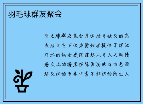 羽毛球群友聚会